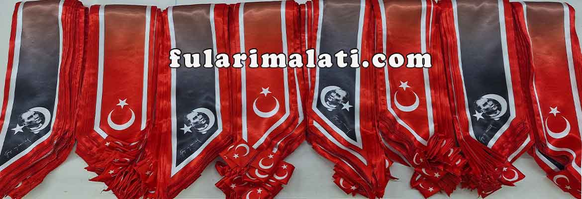 atatürk baskılı saten boyun kravat fular imalatı